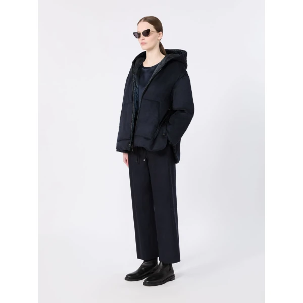 Max Mara Floria Stretch Wool Joggers in Midnight Blue | Sweatpants | Luxury Shoes 