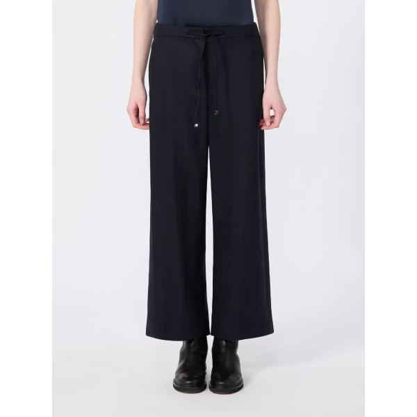 Max Mara Floria Stretch Wool Joggers in Midnight Blue | Sweatpants | Luxury Shoes 