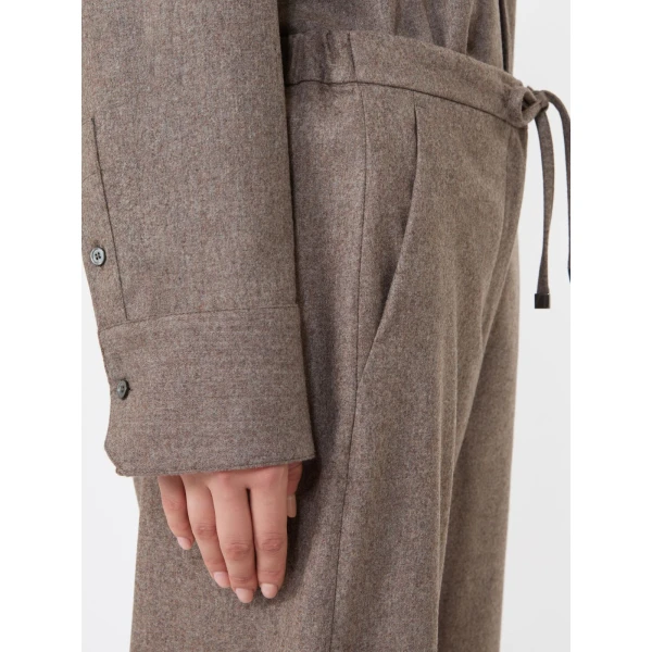 Max Mara Floria Stretch Wool Joggers in Turtledove | Sweatpants | Luxury Shoes 