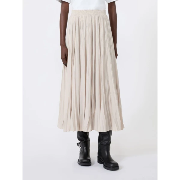 Max Mara Foggia Plisse Pleated Skirt in Ivory | Pleated Skirts | Luxury Shoes 