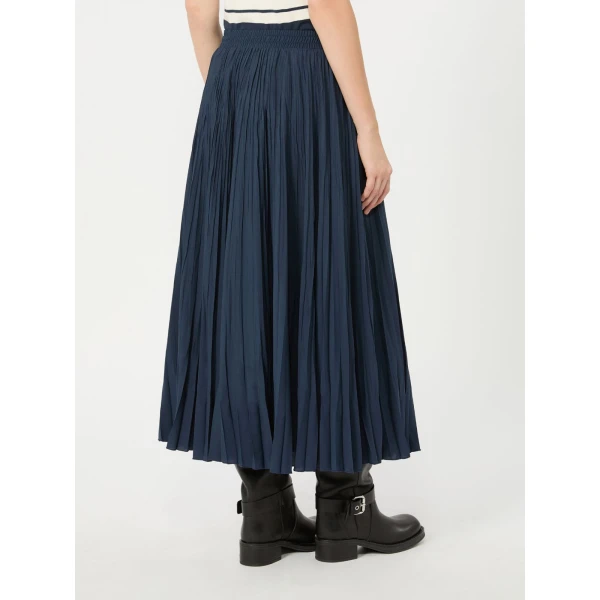 Max Mara Foggia Plisse Pleated Skirt in Navy | Pleated Skirts | Luxury Shoes 