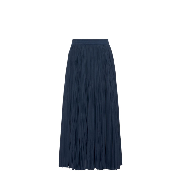 Max Mara Foggia Plisse Pleated Skirt in Navy | Pleated Skirts | Luxury Shoes 
