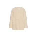 Max Mara Foglia Sheepskin Cocoon Coat in Albino White | Fur Coats | Luxury Shoes 