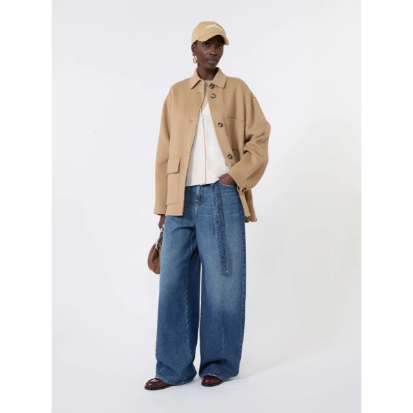 Max Mara Folk Double Wool Shirt Jacket in Camel | Jackets | Luxury Shoes 