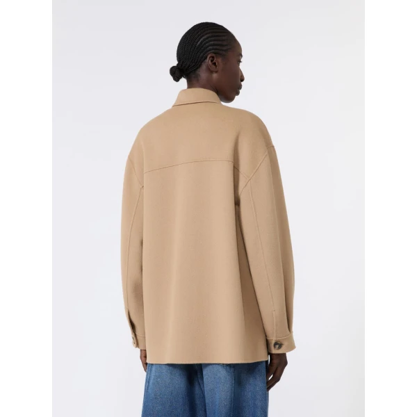 Max Mara Folk Double Wool Shirt Jacket in Camel | Jackets | Luxury Shoes 