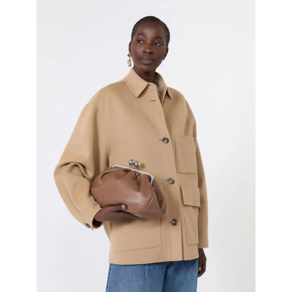 Max Mara Folk Double Wool Shirt Jacket in Camel | Jackets | Luxury Shoes 