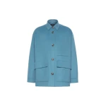 Max Mara Folk Double Wool Shirt Jacket in Light Blue | Jackets | Luxury Shoes 