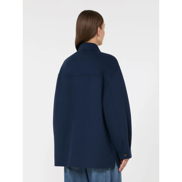 Max Mara Folk Double Wool Shirt Jacket in Ultramarine | Jackets | Luxury Shoes 