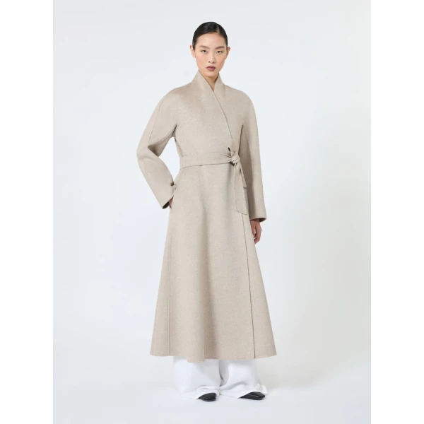 Max Mara Fragola Cashmere Redingote Coat in Sand | Wool Coat | Luxury Shoes 