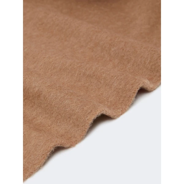 Max Mara Fragore Fringed Wool Scarf in Camel | Scarves | Luxury Shoes 