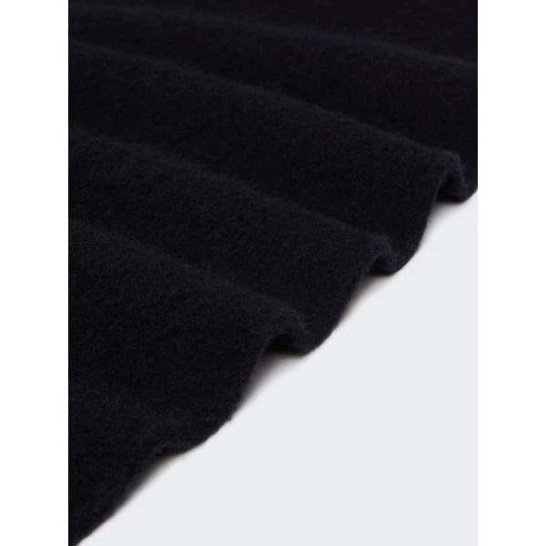 Max Mara Fragore Fringed Wool Scarf in Midnight Blue | Scarves | Luxury Shoes 