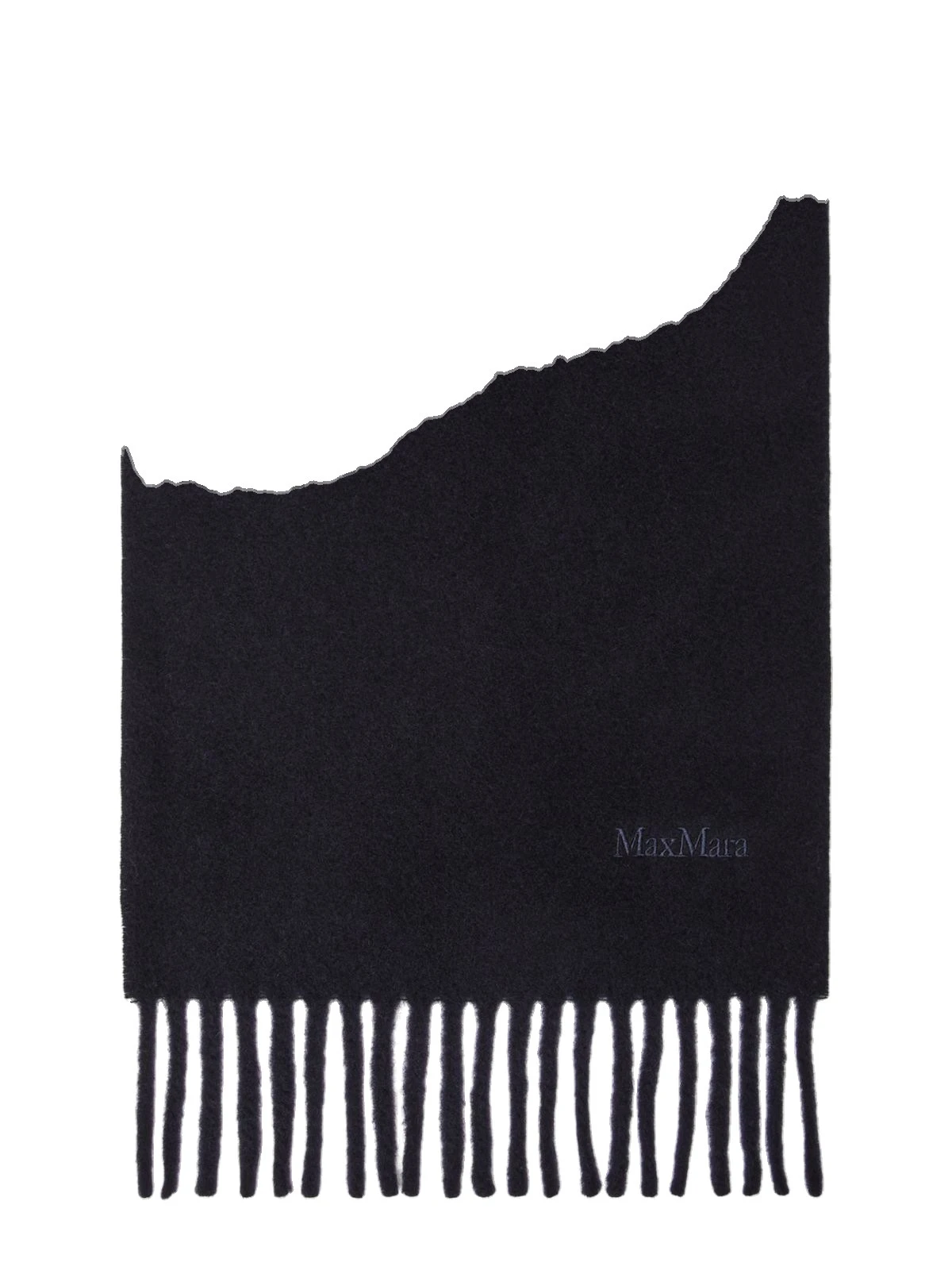 Max Mara Fragore Fringed Wool Scarf in Midnight Blue Max Mara Fragore Fringed Wool Scarf in Midnight Blue | Scarves | Luxury Shoes
