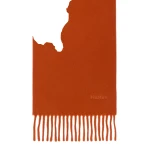Max Mara Fragore Fringed Wool Scarf in Orange | Scarves | Luxury Shoes 
