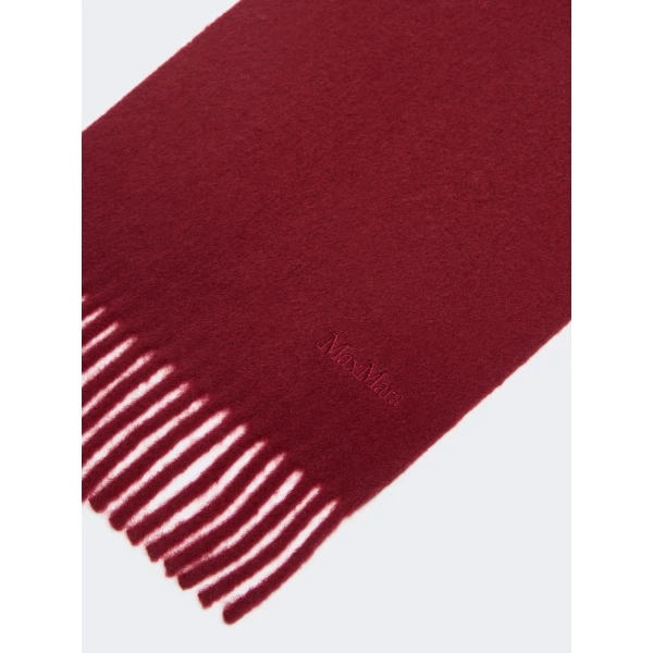 Max Mara Fragore Yarn-Dyed Wool Scarf in Bordeaux | Scarves | Luxury Shoes 