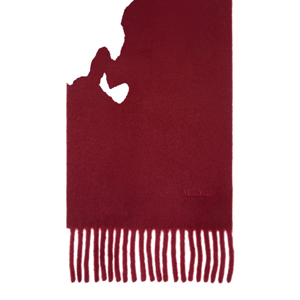 Max Mara Fragore Yarn-Dyed Wool Scarf in Bordeaux | Scarves | Luxury Shoes 