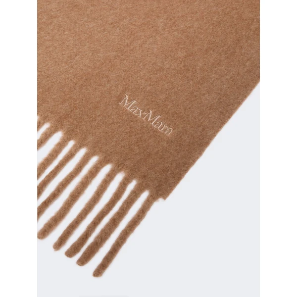 Max Mara Fragore Yarn-Dyed Wool Scarf in Camel | Scarves | Luxury Shoes 
