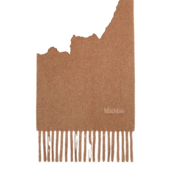 Max Mara Fragore Yarn-Dyed Wool Scarf in Camel | Scarves | Luxury Shoes 