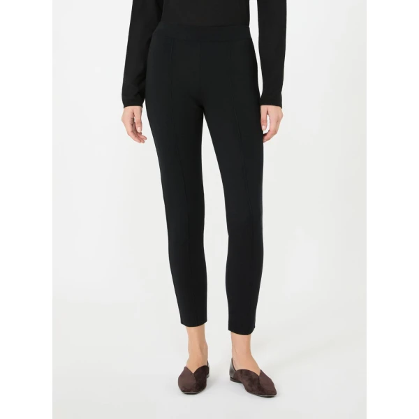Max Mara Freccia Wool Knit Trousers in Black | Tailored pants | Luxury Shoes 