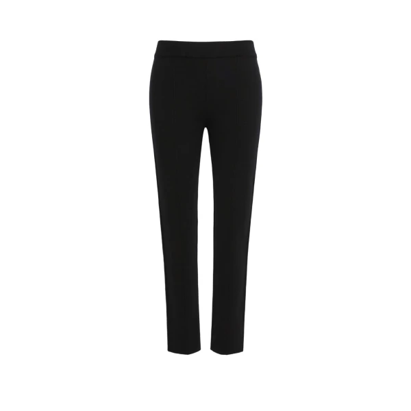 Max Mara Freccia Wool Knit Trousers in Black | Tailored pants | Luxury Shoes 