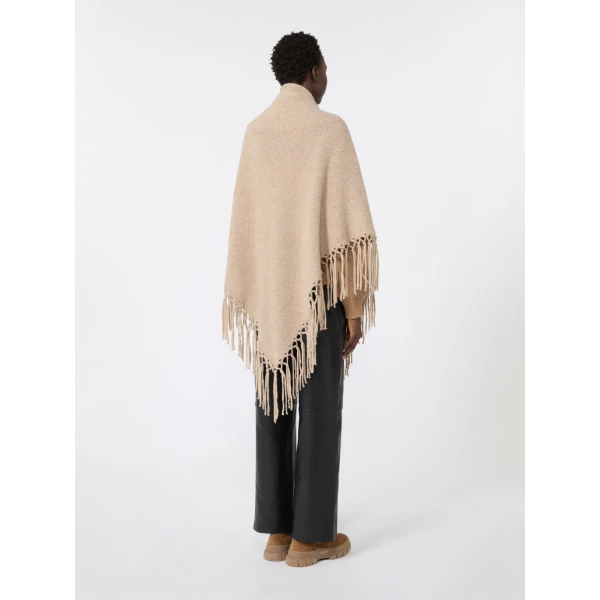 Max Mara Fringed Wool Shawl in Caramel | Scarves | Luxury Shoes 