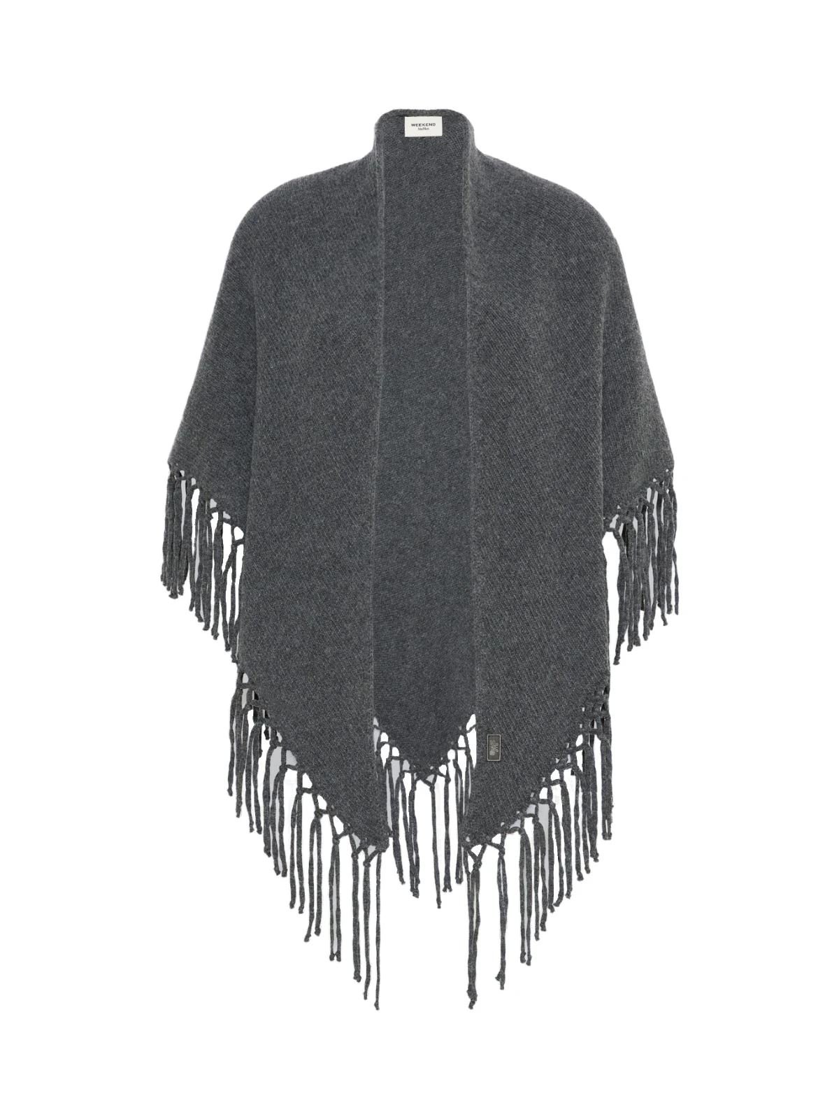 Max Mara Fringed Wool Shawl in Dark Grey Max Mara Fringed Wool Shawl in Dark Grey | Scarves | Luxury Shoes
