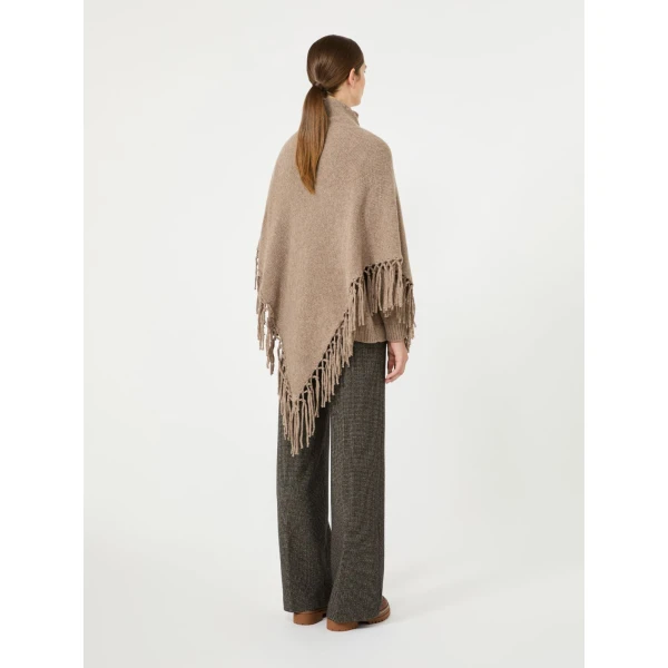 Max Mara Fringed Wool Shawl in Turtledove | Scarves | Luxury Shoes 