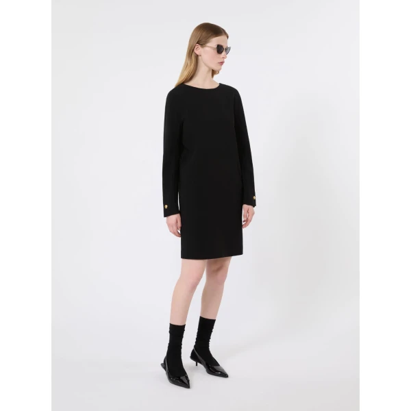 Max Mara Fronda Cady Tunic Dress in Black | Mini Dresses | Luxury Shoes 