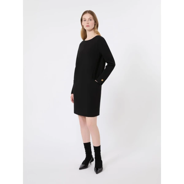 Max Mara Fronda Cady Tunic Dress in Black | Mini Dresses | Luxury Shoes 