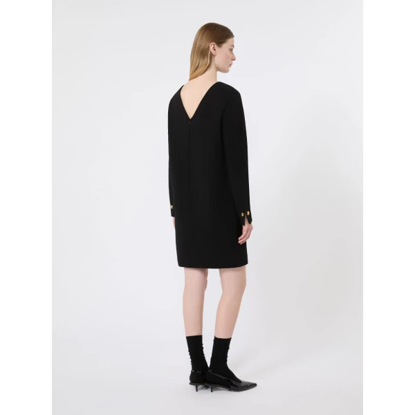 Max Mara Fronda Cady Tunic Dress in Black | Mini Dresses | Luxury Shoes 