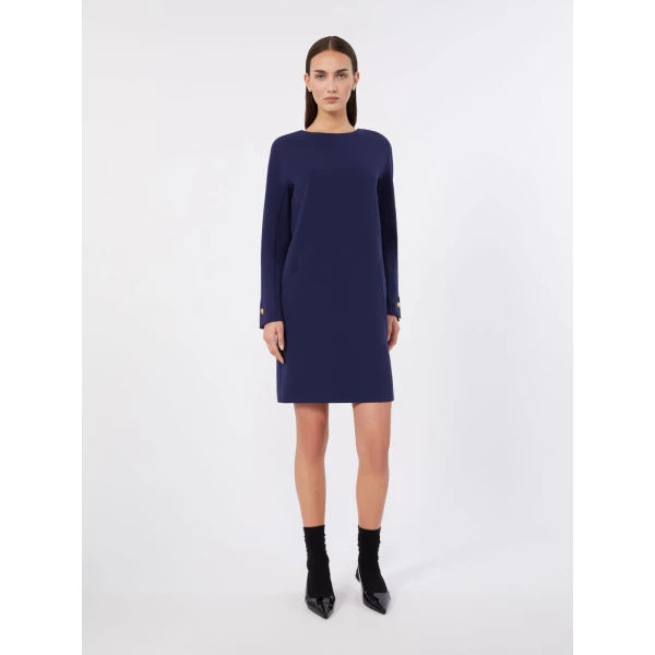 Max Mara Fronda Cady Tunic Dress in Navy | Mini Dresses | Luxury Shoes 