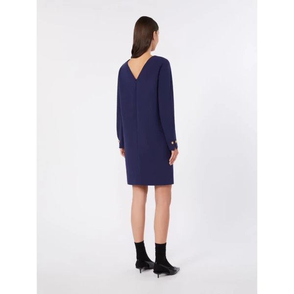 Max Mara Fronda Cady Tunic Dress in Navy | Mini Dresses | Luxury Shoes 