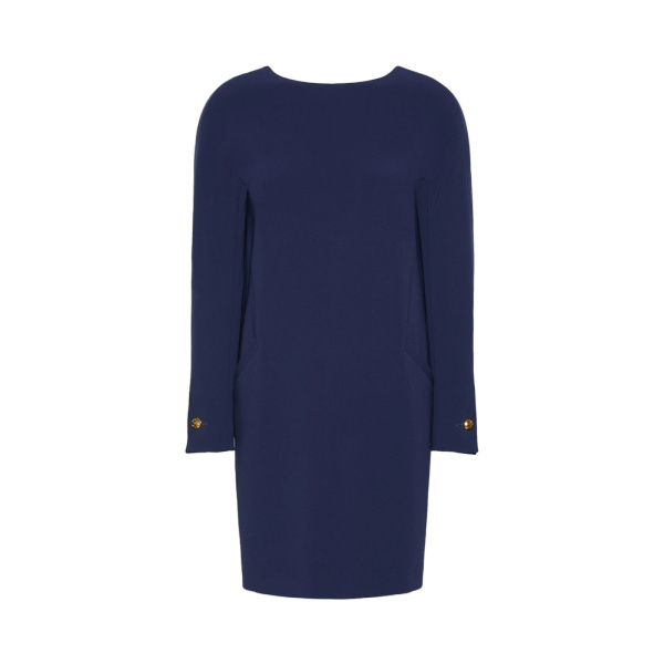 Max Mara Fronda Cady Tunic Dress in Navy | Mini Dresses | Luxury Shoes 
