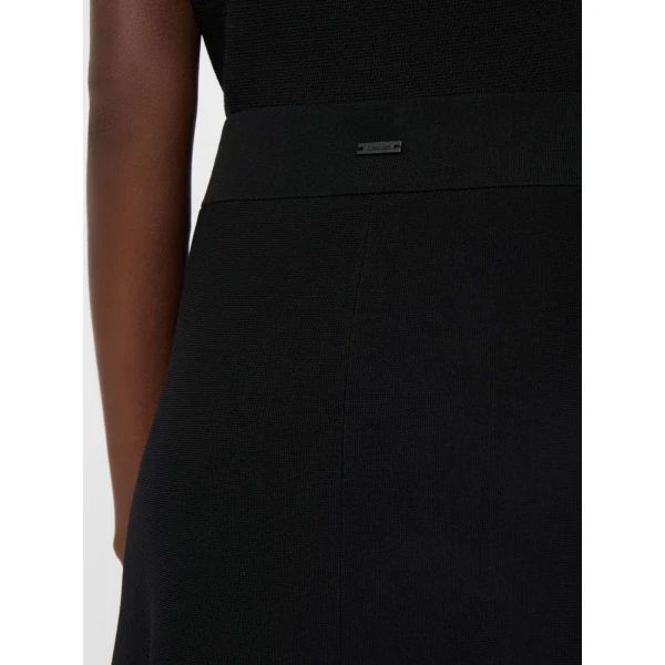 Max Mara Fuggito Viscose Yarn Skirt in Black | Midi Skirts | Luxury Shoes 