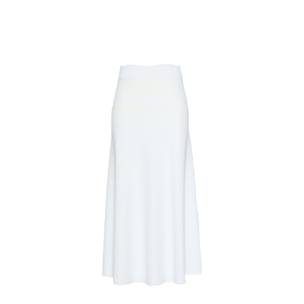 Max Mara Fuggito Viscose Yarn Skirt in White | Midi Skirts | Luxury Shoes 