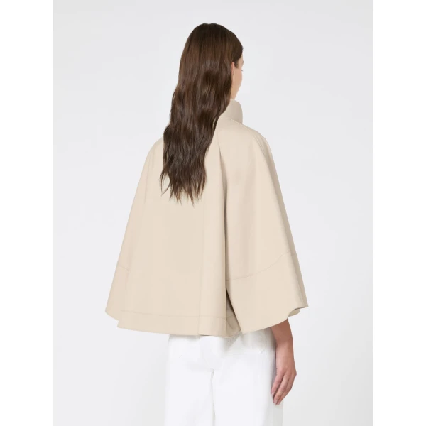 Max Mara Fulcro Gabardine Cape in Stone Grey | Coats | Luxury Shoes 