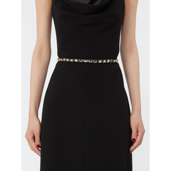 Max Mara Fumante Jewelled Nappa Leather Belt in Black | Belts | Luxury Shoes 
