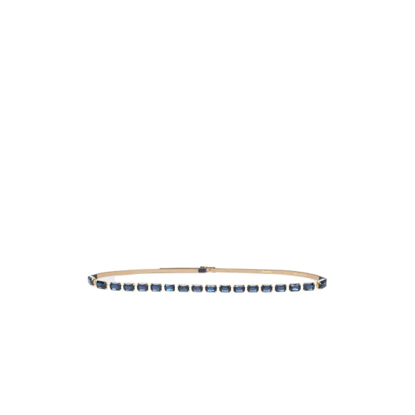 Fumante Jewelled Nappa Leather Belt in Ultramarine