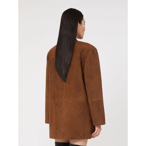 Max Mara Fumato Suede Jacket in Brown | Leather Jackets | Luxury Shoes 