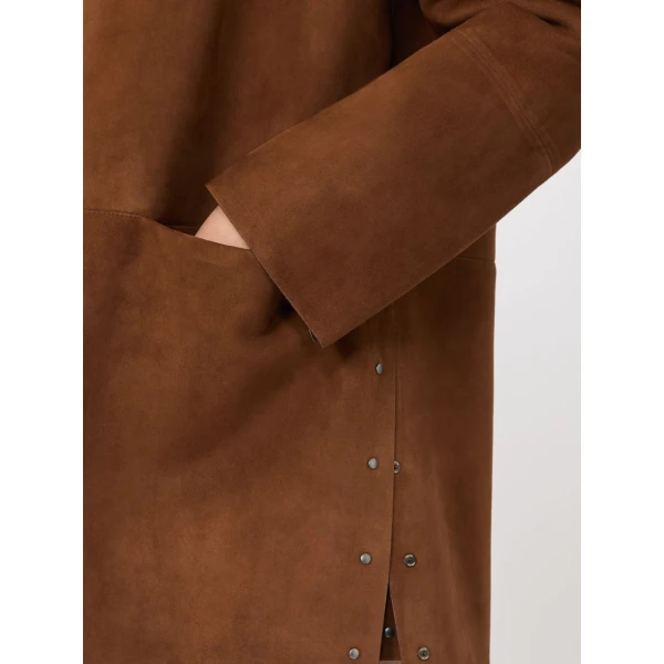Max Mara Fumato Suede Jacket in Brown | Leather Jackets | Luxury Shoes 