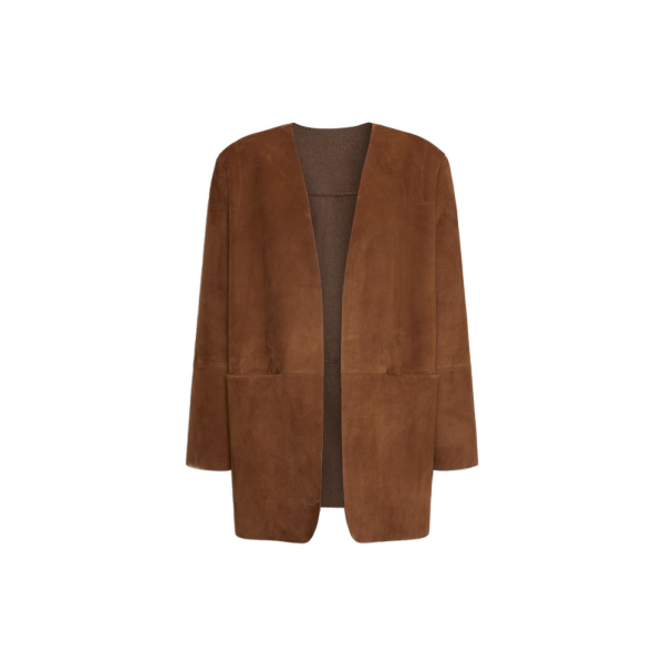 Max Mara Fumato Suede Jacket in Brown | Leather Jackets | Luxury Shoes 