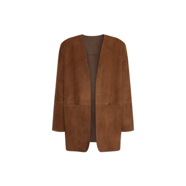 Fumato Suede Jacket in Brown