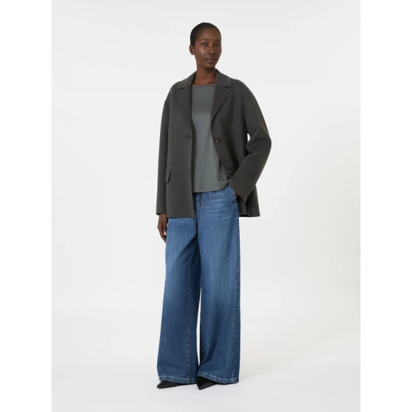 Max Mara Fumetto Long-Sleeved Cotton and Modal T-Shirt in Dark Grey | T-shirts | Luxury Shoes 
