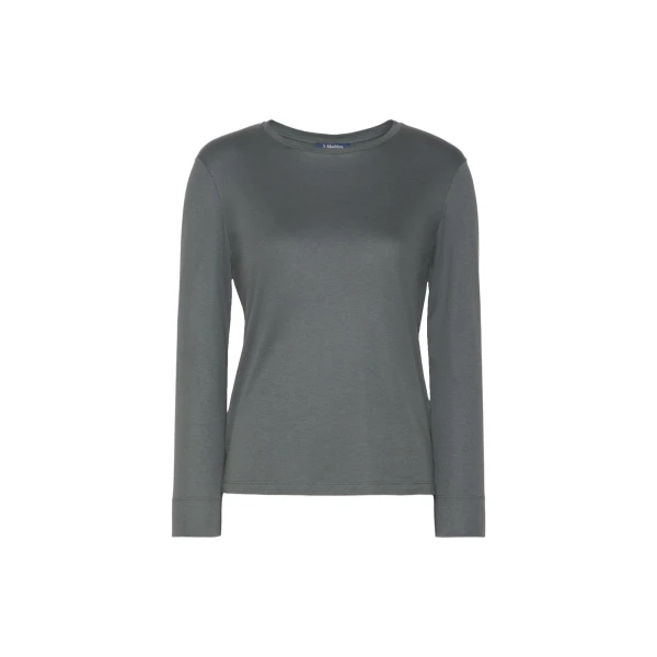 Fumetto Long-Sleeved Cotton and Modal T-Shirt in Dark Grey