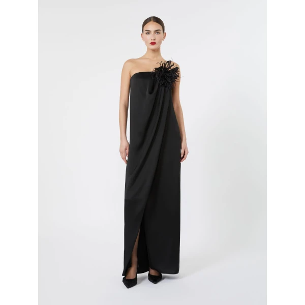 Max Mara Fumi Envers Satin Bustier Gown in Black | Evening Gowns | Luxury Shoes 