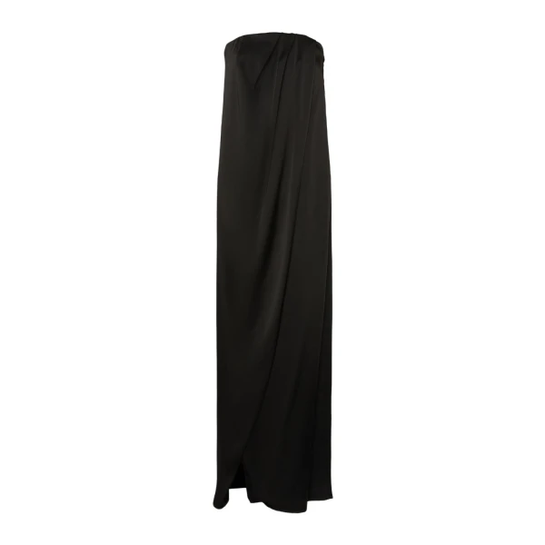 Fumi Envers Satin Bustier Gown in Black