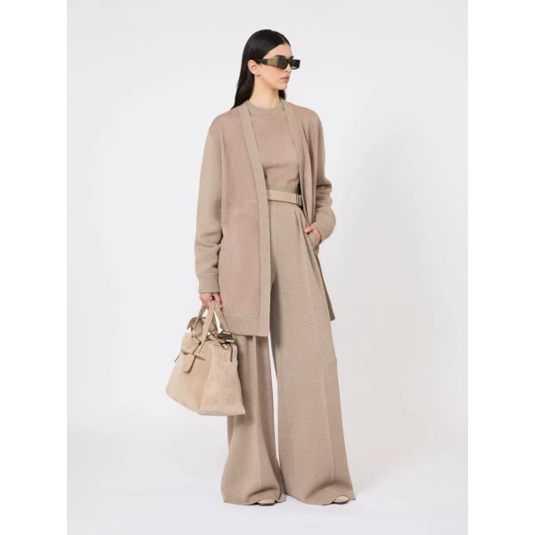 Max Mara Funale Wool and Cashmere Trousers in Beige | Wide leg pants | Luxury Shoes 