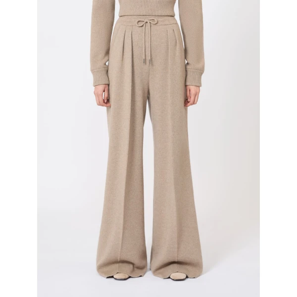 Max Mara Funale Wool and Cashmere Trousers in Beige | Wide leg pants | Luxury Shoes 