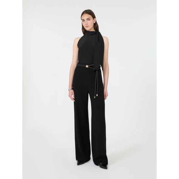Max Mara Fune Sleeveless Crepe de Chine Top in Black | Sleeveless | Luxury Shoes 