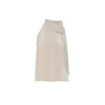 Max Mara Fune Sleeveless Crepe de Chine Top in Stone Grey | Sleeveless | Luxury Shoes 