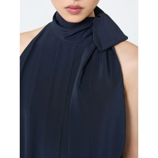 Max Mara Fune Sleeveless Crepe de Chine Top in Ultramarine | Sleeveless | Luxury Shoes 